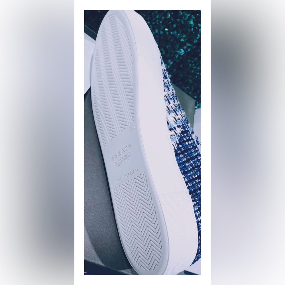 Greats Wooster x Lardini Collection Slip-On Limited Sneaker White/Blue, Size 13 - Picture 12 of 16